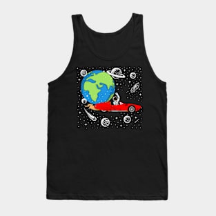 Astronaut In Space - Funny Space Car Space Exploration Crew Tank Top